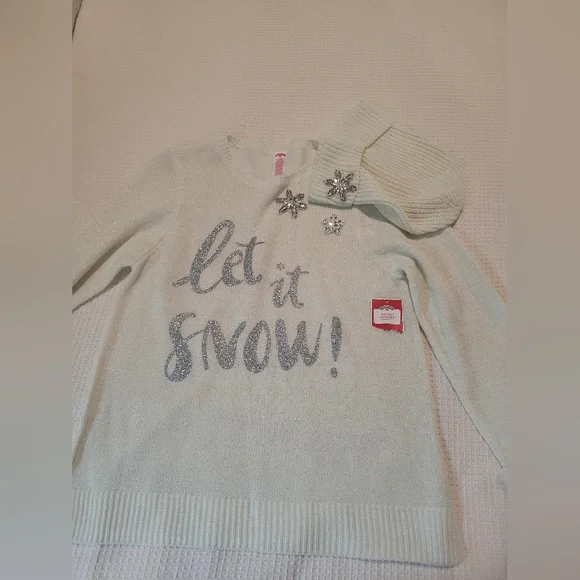 Let It Snow Sweater with Faux Fur Cuffs - Picture 9 of 14